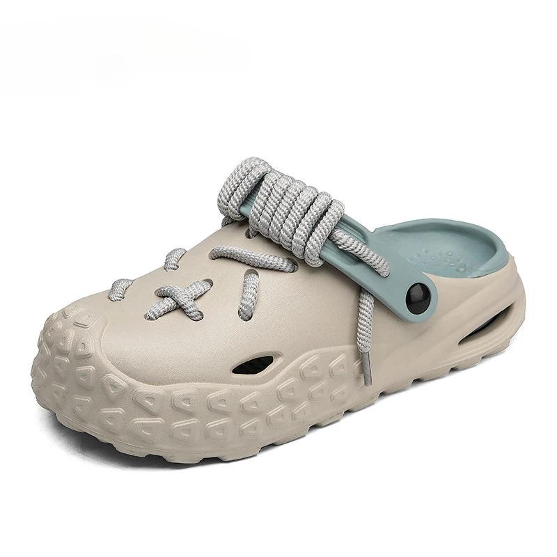 Fashion Slip-resistant House Slides Walk Around Home Male Slipper Indoor Men's Shoe Hole Clappers 2024 Casual Summer Sale Fashion Trend