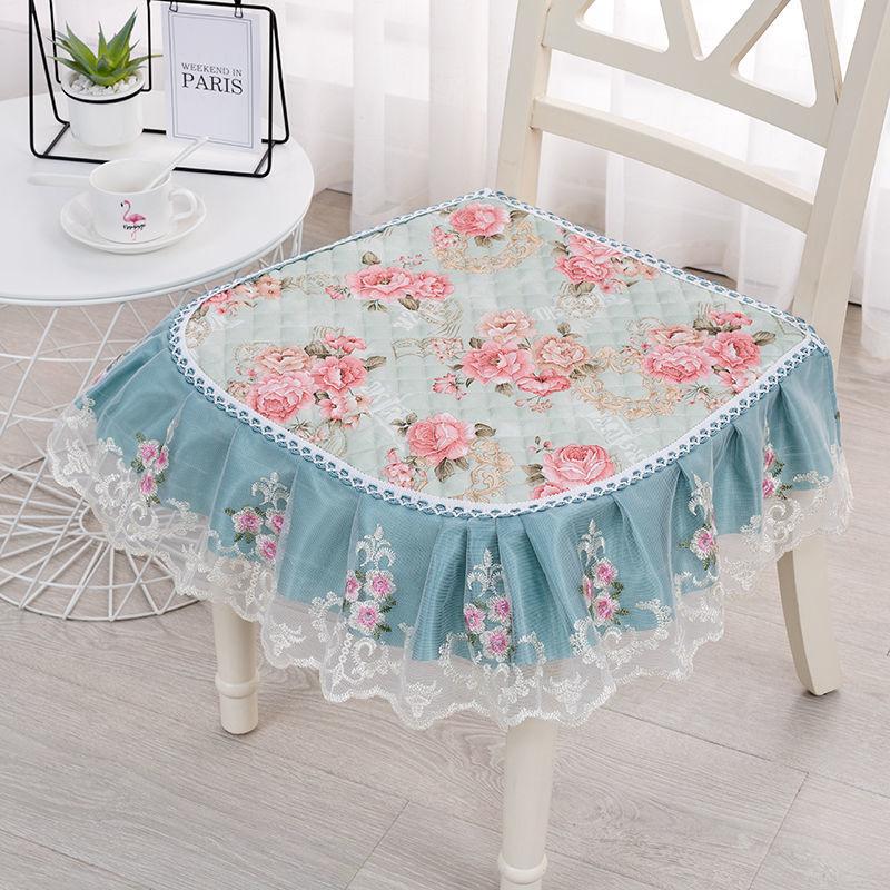 1pcs Fashion Household Anti-slip Stool Cushion Modern Simple Style Four Seasons Universal Lace Sitting Pad Living Room Decoration Dining Chair Mats