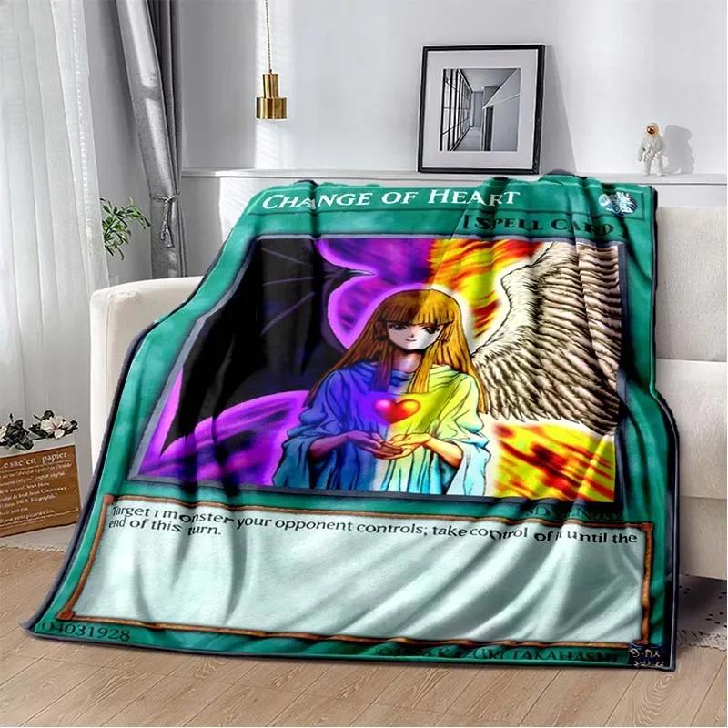 Coperta Calda in Flanella Carta Anime Yu Gi Oh Drago Bianco Occhi Blu Cartone Animato Anime Morbida Coperta in Peluche Copriletto per Camera da Letto Decorazione per la Casa