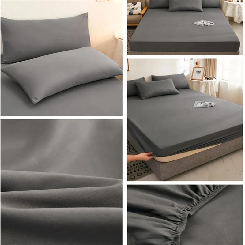 Napínací prostěradlo s gumičkou Jednobarevný chránič matrace pro jednolůžkové, dvoulůžkové a king postele 100% bavlna