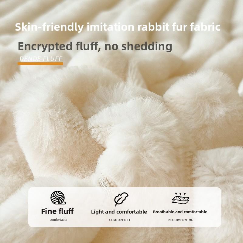 1PC Solid Color Thick Faux Rabbit Fur Mattress Cover Autumn Winter Warm Velvet Mattress Protector Fluffy Soft Plush Fitted Bed Sheet