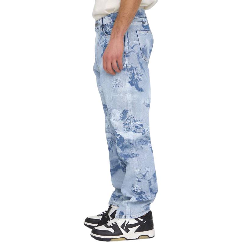 OFF WHITE Skate All Over Graphic Denim Straight Leg Jeans OMYA138S23DEN0034000