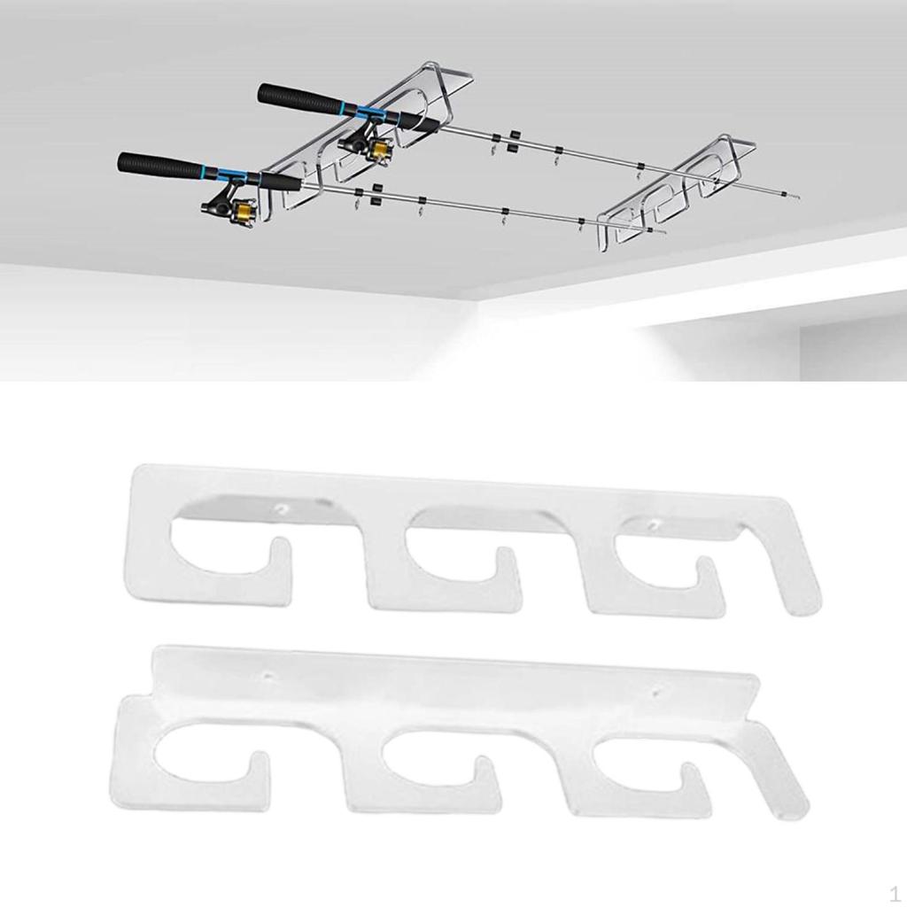 Fishing Rod Holders Organizer Wall Mounted 3 Rods Capacity Accessory Sturdy Easily Install Design