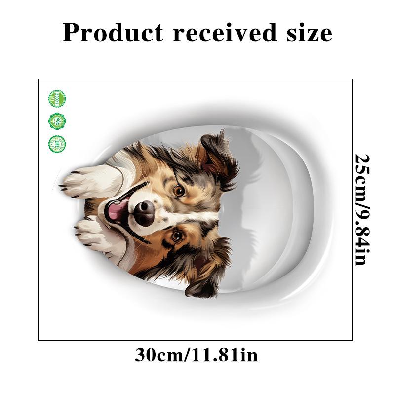 

Funny 3D Dog Cat Toilet Stickers DIY Self-adhesive Wall Sticker Squirrel Water Resistant Toilet Seat Decals 25x30cm