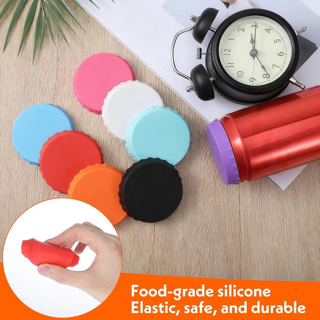 8 PCS Soda Can Covers, Reble Pop Sodas Cans Lid, 8 Colors Silicone Soda Can Lids for Beer Coke Juice Standard Sodas Cans