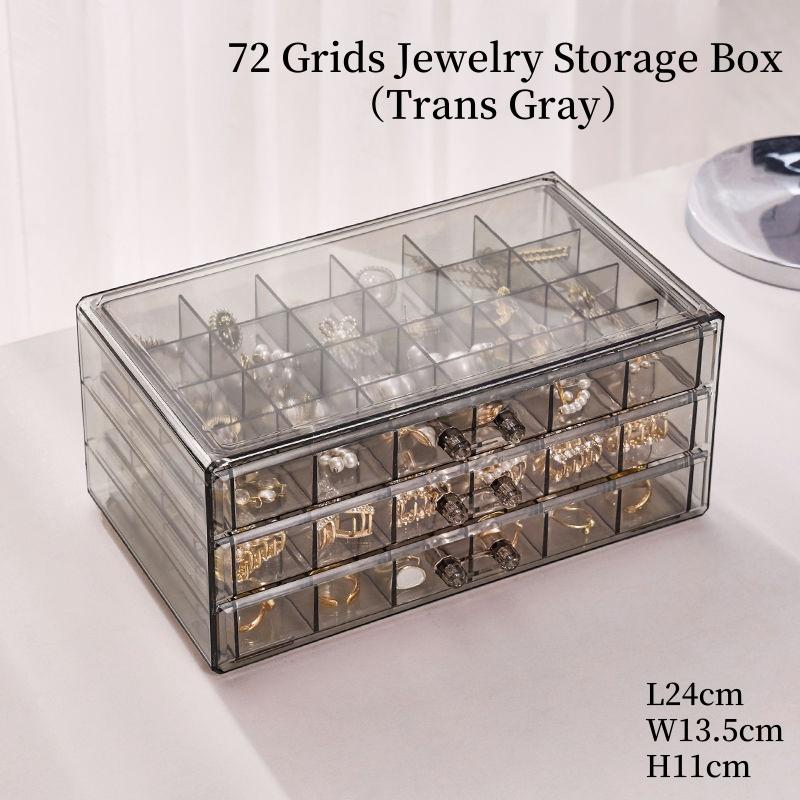 Jewelry Box Organizer Jewelry Cases for Women Girls Plastic Storgae Container with Grids for Earring, Ring, Necklace, Bracelets