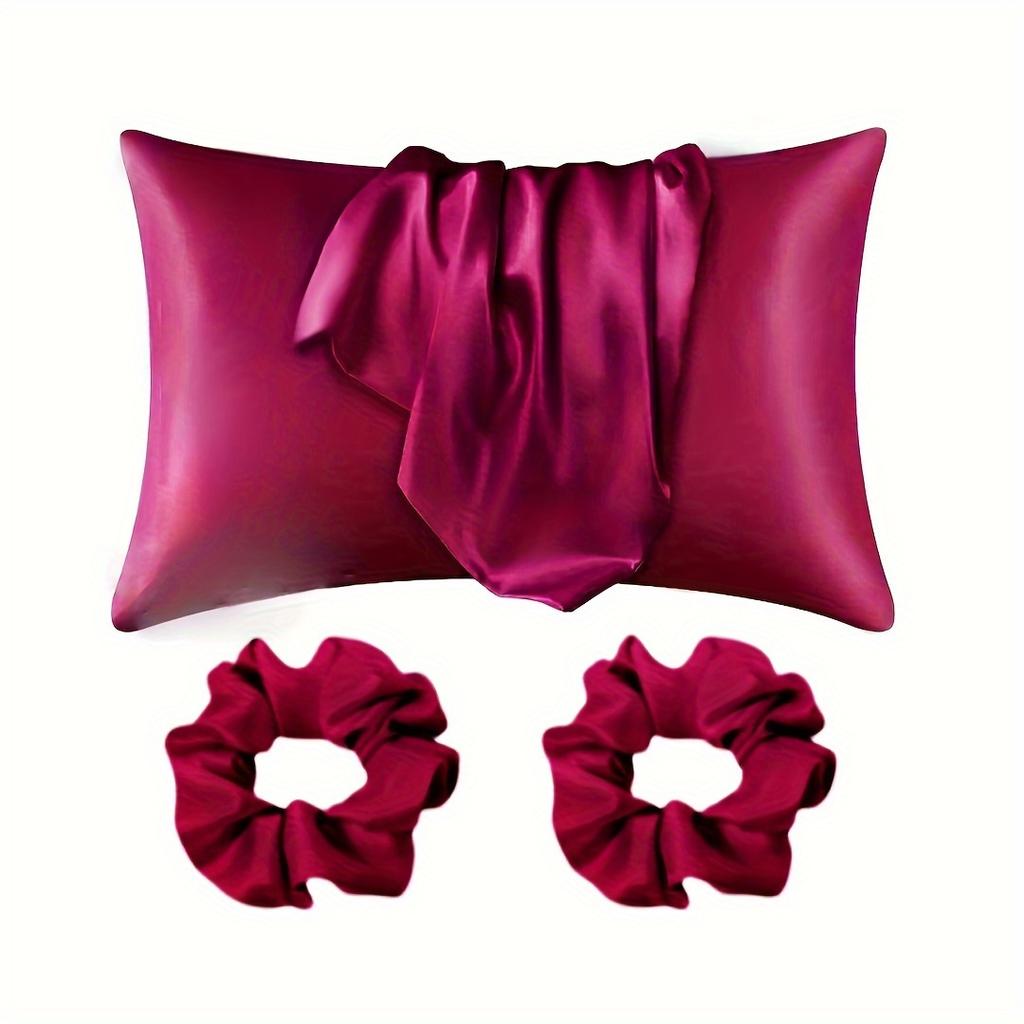 4-Piece Hair Care Set: 2 Silky Pillowcases & 2 Polyester Hair Scrunchies