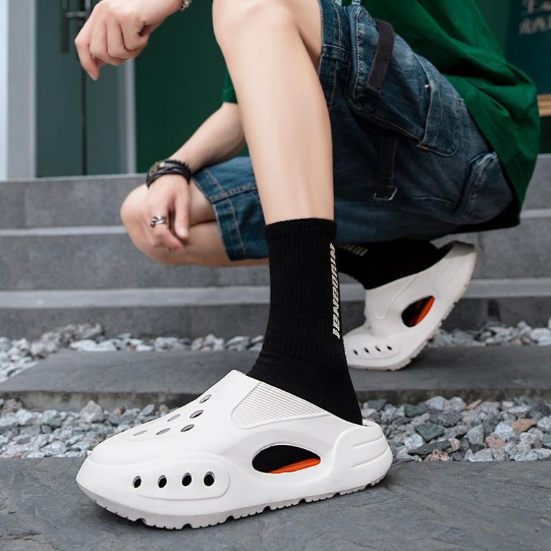 Summer Removable Beach Hole Shoes Breathable Adult Garden Shoes Outdoor Fashion Trendy Men's Cool Slippers