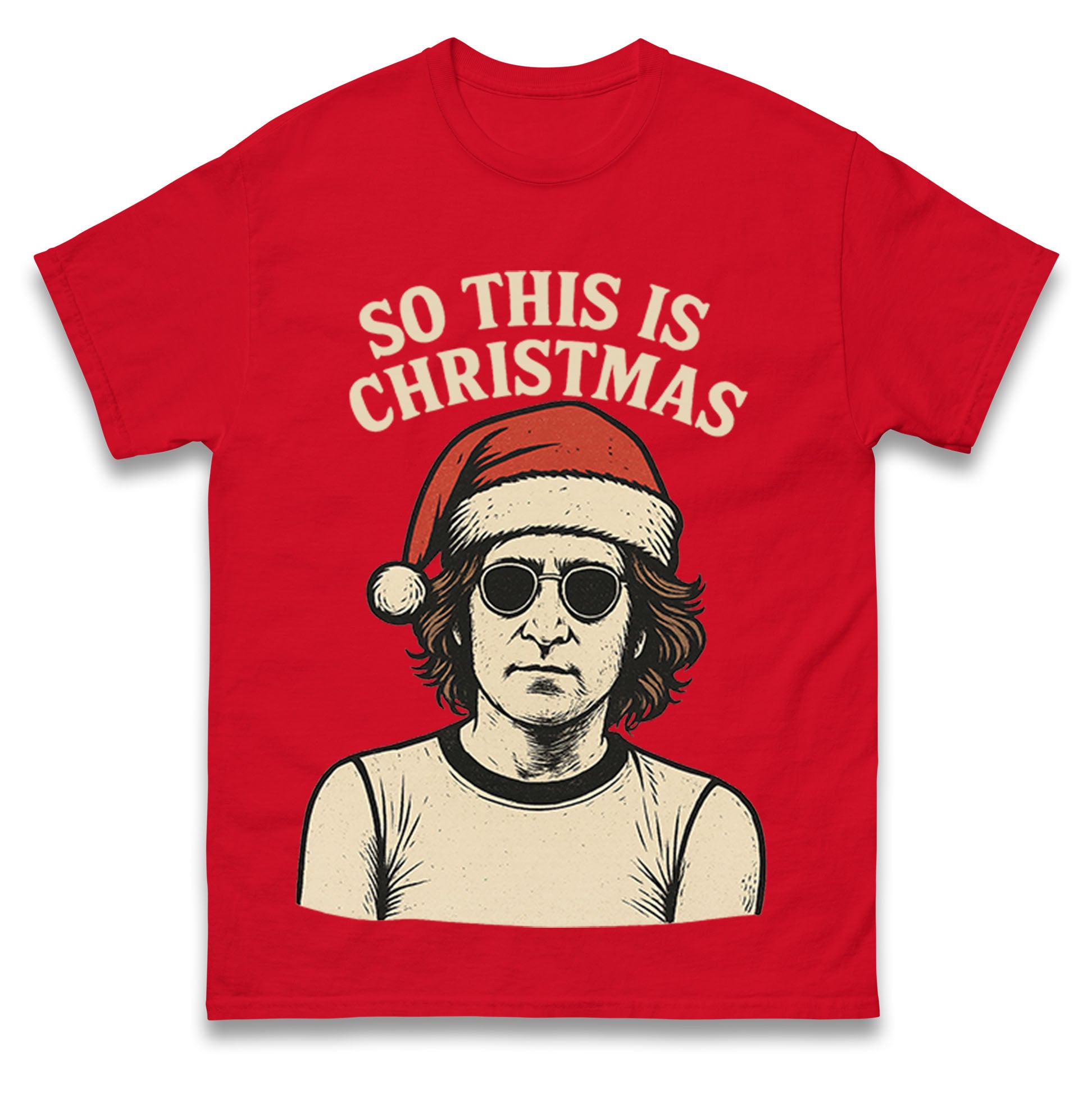 So This is Christmas John Lennon Christmas T Shirt Tshirt Mens Womens Unisex Tops Tees 3XL