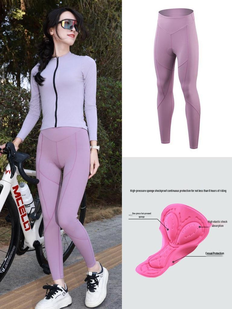XINTOWN Damen-Radhose, Polyester-Baumwolle, lang, für Sommer, Frühling und Herbst, geeignet für Mountainbiken und Rennradfahren.