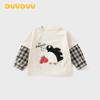 DUUDUU Spring 2026 Girls' Long Sleeve Baby T-shirt - Korean Style Fashion for Toddlers