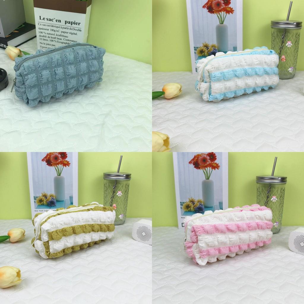 Case Pencil Lattice Cosmetic Bag With Soft Fabric High Storage Gift Capacity