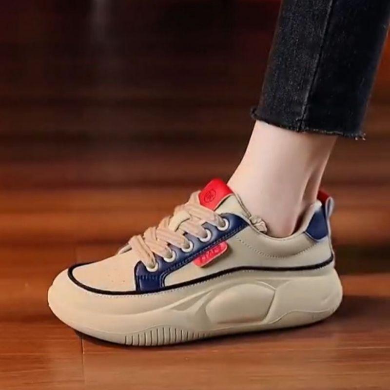 

Autumn new thick-soled heightening small leather shoes women s fashion versatile soft-soled student white shoes casual sports ins tide 40