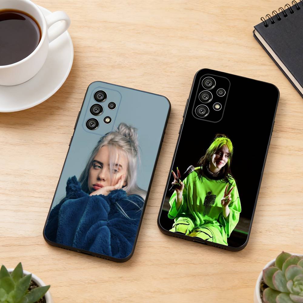 B-Billie lovely Eilish Phone Case Black Silicone Soft For Samsung S25,S24,S21,S22,S23,S30,Ultra,S20,Plus,Fe,Lite