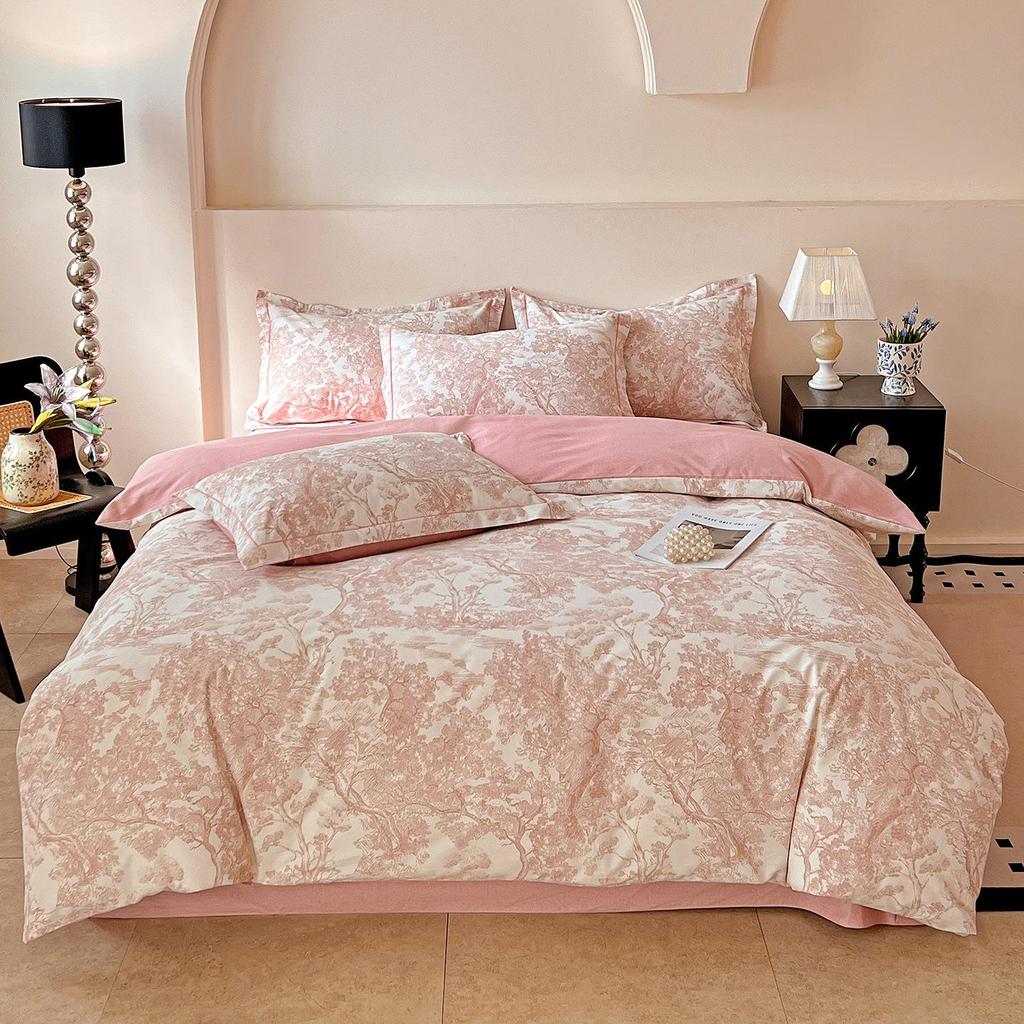 Szczotkowana Czysta Bawełna Antybakteryjna Zimowy Komplet Pościeli - 4-częściowy do Sypialni Głównej