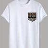 Unisexs  pure cotton fashionable casual loose ethnic style pocket pattern printed round neck short sleeved Tshirt top