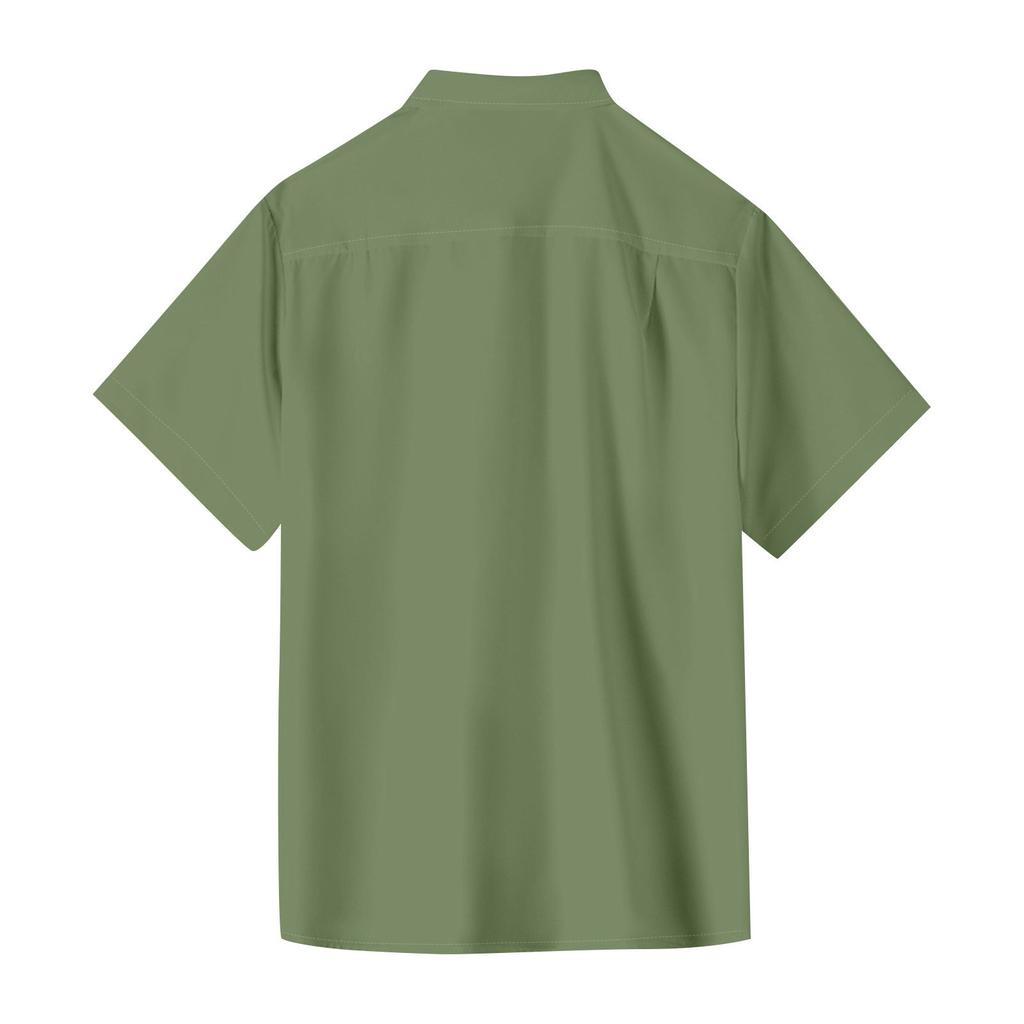 Men's Casual Short Sleeve Button-Down Shirt, Lightweight Breathable Fabric, Stylish Summer Wear, , Sizes S-XXL