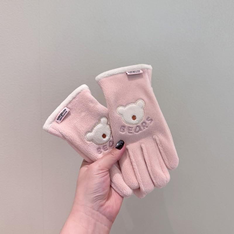 Kids Winter Warm Fleece Lined Fingered Gloves Outdoor Cycling Windproof Cold Weather Protection Unisex