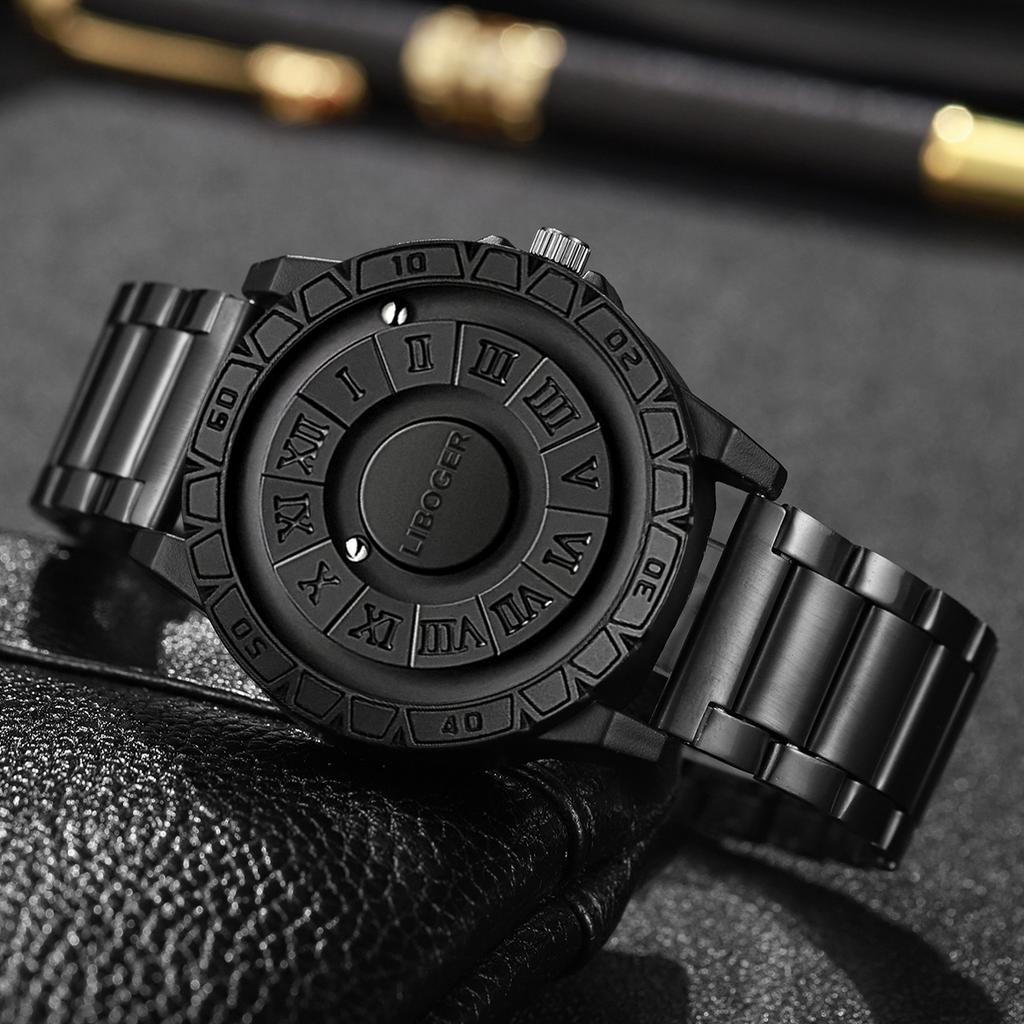 Luxus Herren Business Uhren Mode Magnetische Schwebung Römisches Zifferblatt Herren Quarz Uhr Reloj Hombre(Ohne Box)