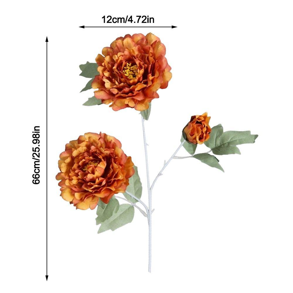 3 Heads Artificial Peony Flower DIY Flower Silk Flowers Bouquet Realistic Floral Arrangement Simulation Flowers