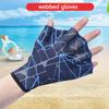 1 Pair Unisex Swimming Hand Fins Flippers Swim Finger Webbed Paddle Water Gloves for Upper Body Training Equipment