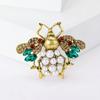 Rhinestone Bee Brooch for Women Unisex Pearl Beetle Pin Enamel Insect Lapel Pin Banquet Party Backpack Gifts Jewelry Accessories