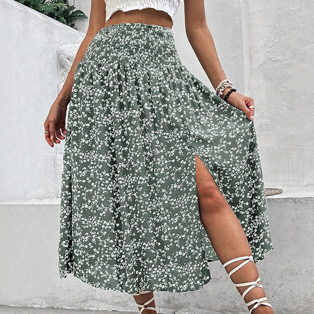 Women's  Casual And Fashionable High Waisted Skirt With Split Skirt  With Split Skirt