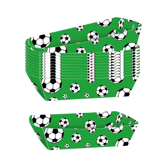 12Pcs Paper Snack Fries Fried Snacks Football Box for French Chicken Popcorn Theme 12pcs C