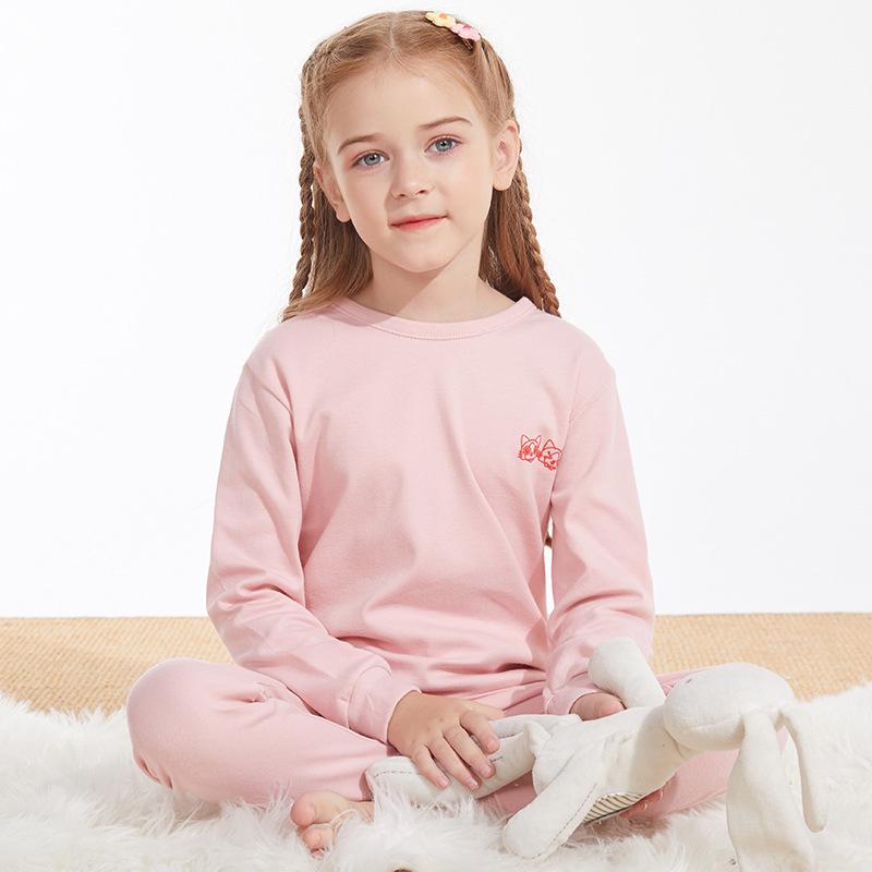 Kids' Pure Cotton Autumn Clothing Set: Warm Underwear, Base Layer Pajamas, and Knitwear for Boys and Girls