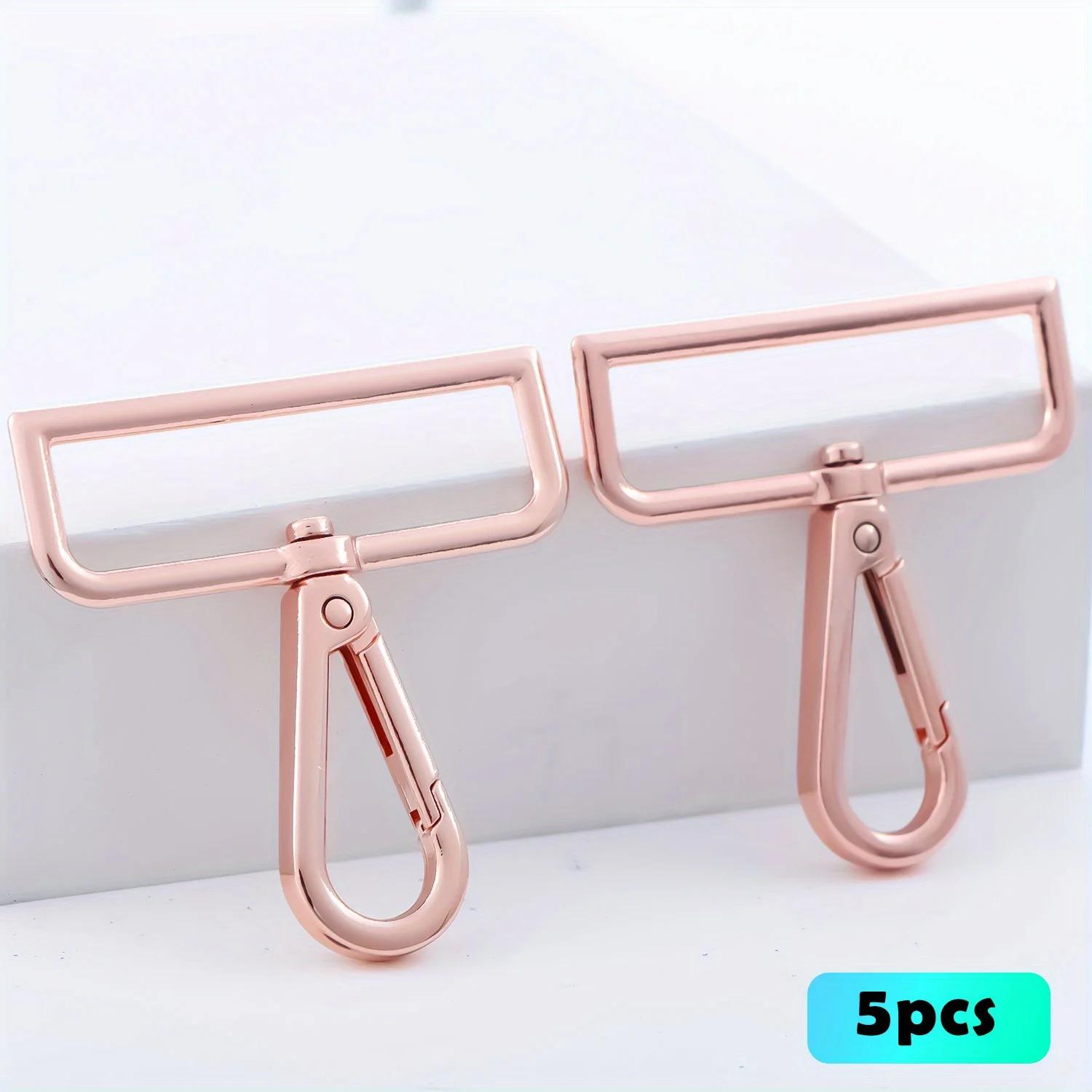 

5 шт. Металеві поворотні карабіни, застібки-лобстери для брелоків, фурнітура для гаманців, виготовлення сумок, гачки для ремінців 38mm рожевий колір золота