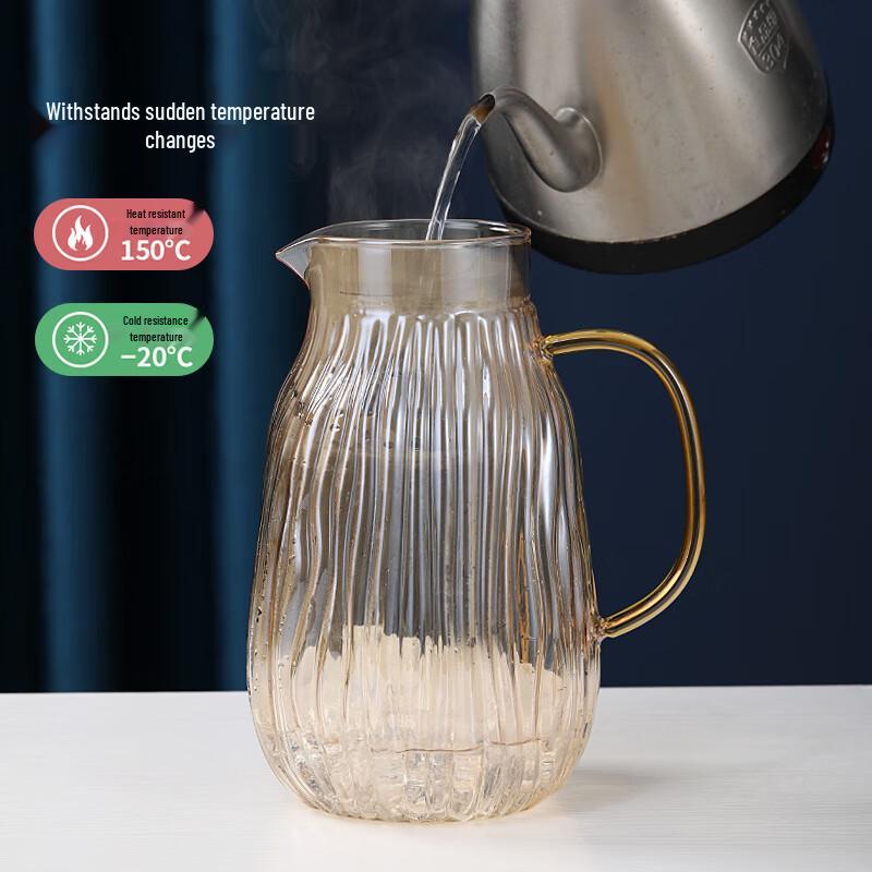 Elegant Glass Cold Water Pitcher with Lid