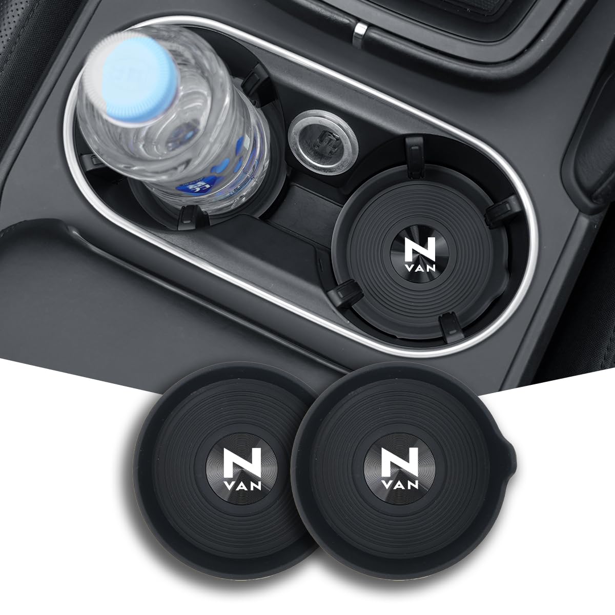 

silicone coasters with 70mm for NVAN models and and easy to Car interior accessories Black Non-slip handles, round, diameter, G, L, Fun. Waterproof, чёрный