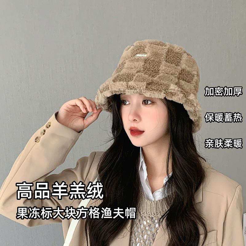 Women's Fisherman Hat Winter Korean Knitted Hat Casual Warm and Velvet Hat