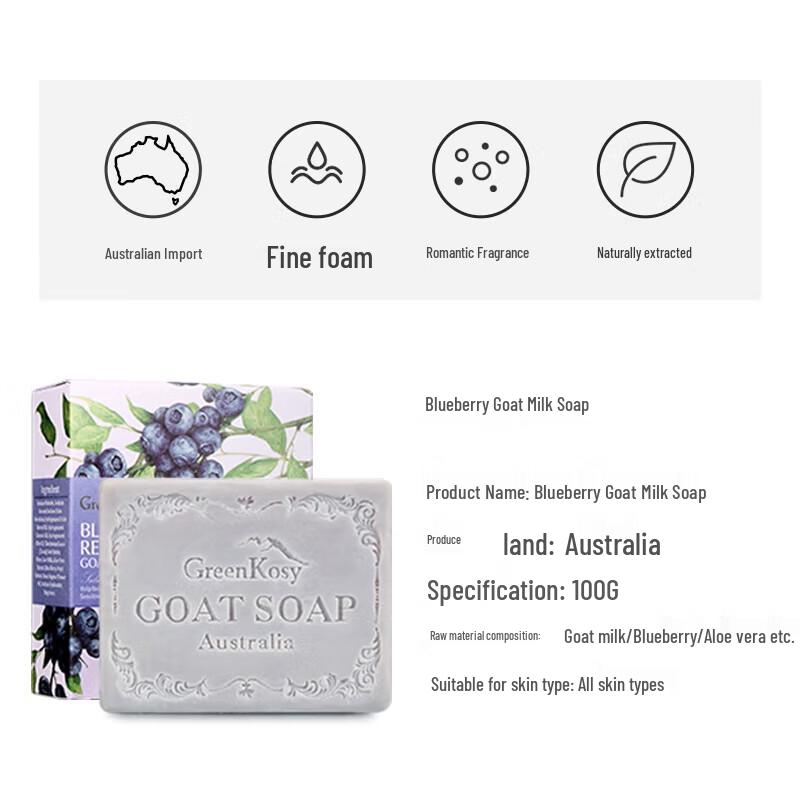 Green Valley Goat Milk Soap 4-Pack Set (Classic & Blueberry)