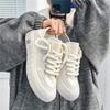 Herren Schwarze Weiße Klobige Canvas-Sneaker Doppelt tragbar Rutschfeste Lässige Skate-Schuhe