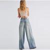 Vintage Baggy Jeans Women Fashion 2025 New Loose Casual Solid Color Wide Leg Pants Zipper Fly Pocket High Waist Denim Trousers