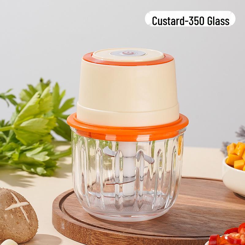 6-Blade Electric Garlic Chopper & Meat Grinder for Home Kitchen - Automatic Garlic Masher, Garlic Paste Maker