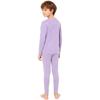 Unisex Kids Thermal Underwear Set Round Neck Long Sleeve Top Elastic Waistband Leggings Lightweight Nightwear