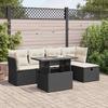 Vidaxl 6-Cz. Set di Mobili da Giardino con Cuscini, Polyrattan Nero