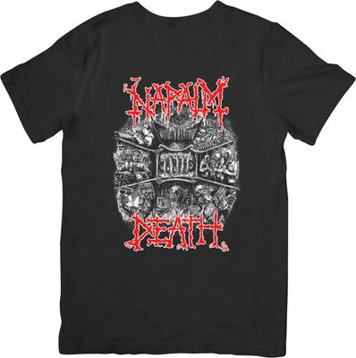 Hudba Napalm Death Unisex strih pre mužov a ženy Kvalitné bavlnené tričko Čierne