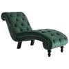 Vidaxl Chaise Longue, Green, Upholstered with Velvet