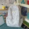 Schoolbag New Korean Version Ins Tie-dye Wind Fog Feeling Small Fresh Backpack Bow Print Primary School Bag Women's Backpack