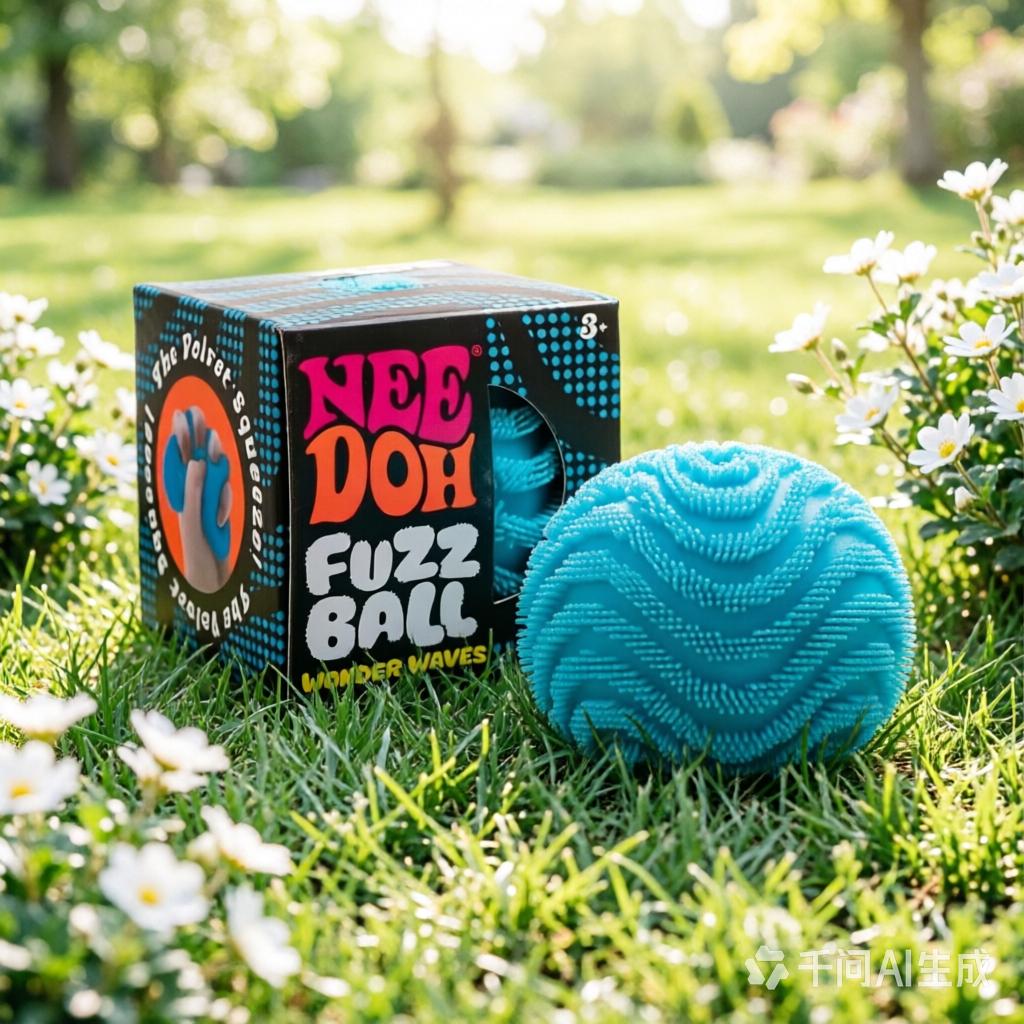 Needoh Fuzz Ball Stress Relief Toy Soft Squeeze Ball Sensory Fidget Toy For Kids Adults Anxiety Relief Desk Ornament