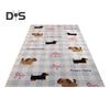 Bathroom Floor Mat Cartoon Puppy Printing Hollow Out Non-slip Rubber Backing Catch Hair Cuttable Quick Drainage Shower Mat for Living Room Balcony