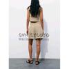 Spring New Split Vest 5320767 High Waist Linen Blended Shorts Female 3152503 1255430
