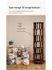 Solid Wood Rotating Multilayer Bookshelf for Kids - Against-the-Wall Storage Shelves for Living Room