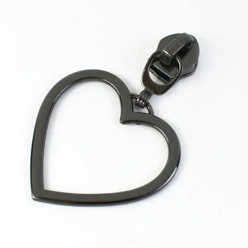 Meetee 5-50 Stück 5# Nylon Reißverschlussanhänger Kleidung Taschen Reißverschlüsse Reparatur Schieber für Plastikreißverschlüsse Herz Reißverschlusskopf Griff Nähzubehör