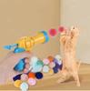 Heißes Katzenspielzeug Interaktives Hochspaß-Spielzeug Gewehr 10/20/30/100 Stück Plüschball Abschüsse Leiser Hochspringender Ball zum Kitzeln der Katze