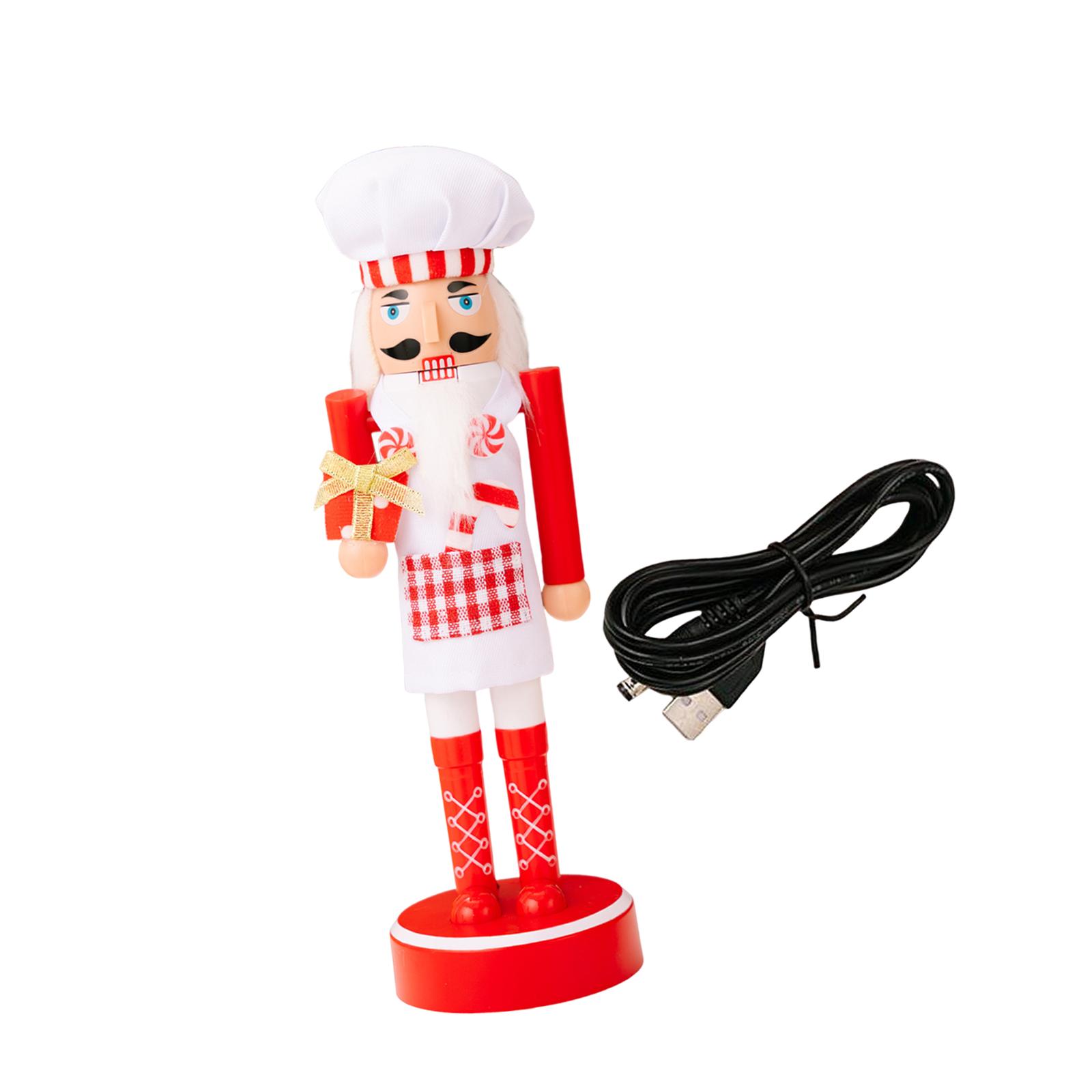 Christmas Nutcracker Figurine LED Nutcracker Toy with Lights Decoration Party