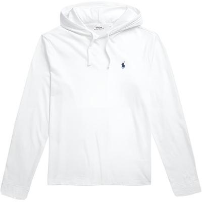 Polo Ss25 Logo Ricamato Manica Lunga Felpa con Cappuccio T-Shirt Uomo Top 710768063-001